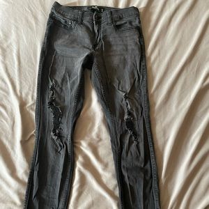 Black, white washed hollister jeans